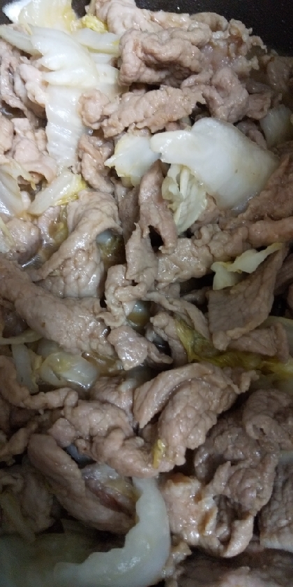 白菜と豚肉の焼肉のタレ炒め