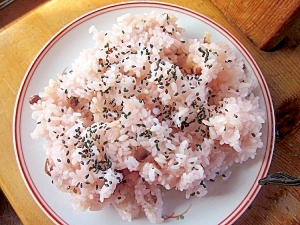 炊飯器で作る～甘納豆のお赤飯～♪