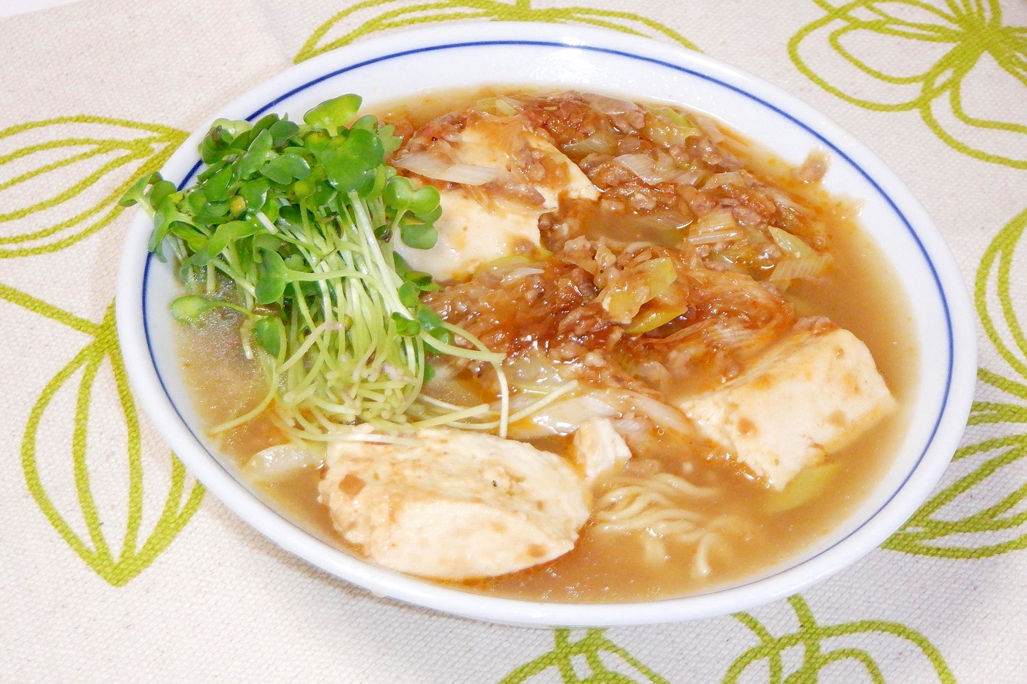 業スーの激辛×魚介豚骨で豆腐あんかけラーメン