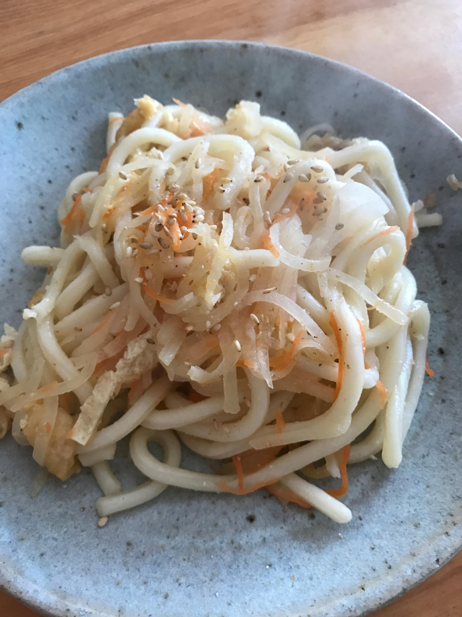 根菜で味噌味焼きうどん