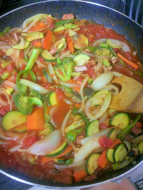 夏野菜のトマトソース煮