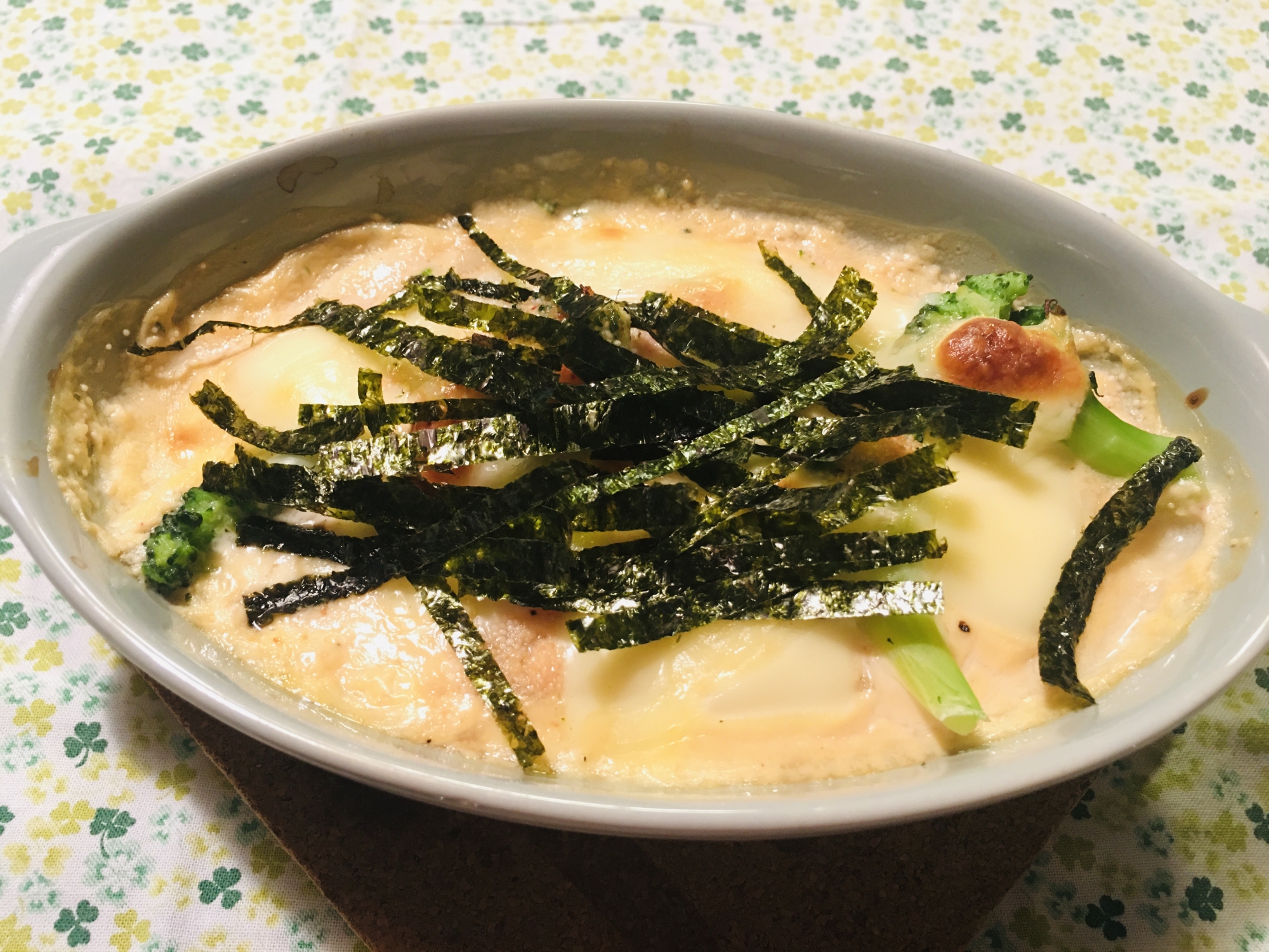 明太子と餅で作るグラタン