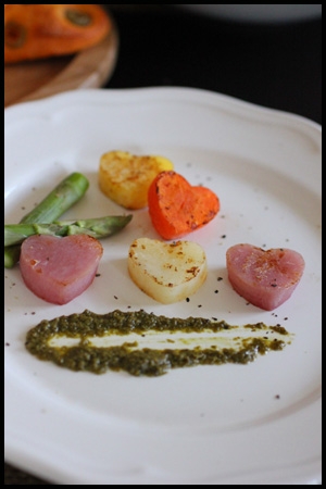 バレンタインに❤ハートのカラフルグリル野菜❤