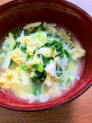 小松菜と高野豆腐のお手軽中華スープ