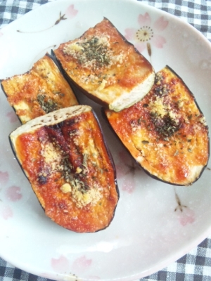トースターで茄子のチーズ焼き