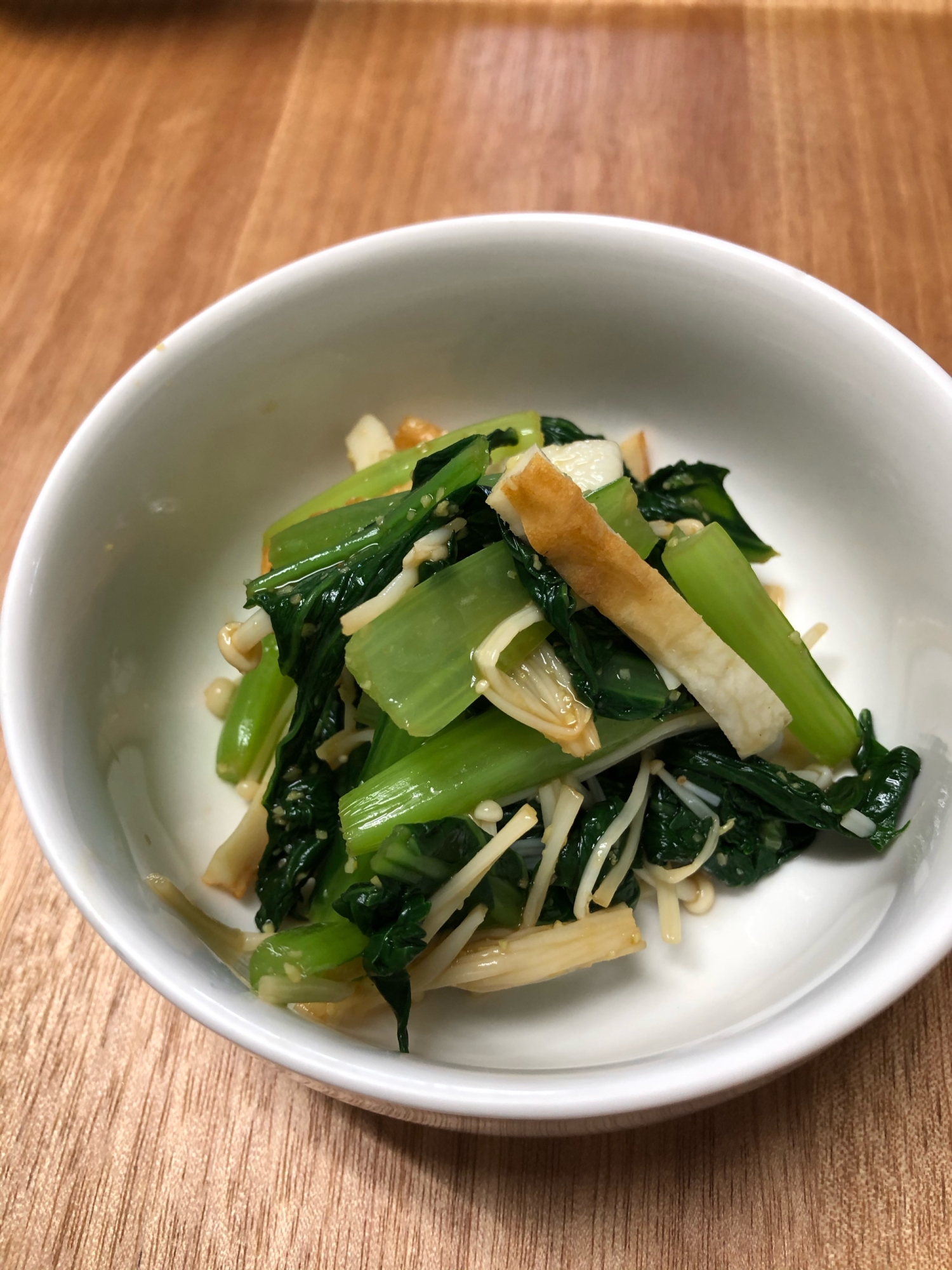 小松菜とえのきのワサビ醤油和え