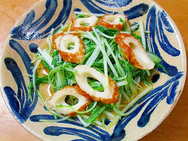 包丁いらず チョッキング1つ!水菜ちくわの煮びたし