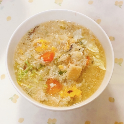 海老大葉そば粉入りおじや♪