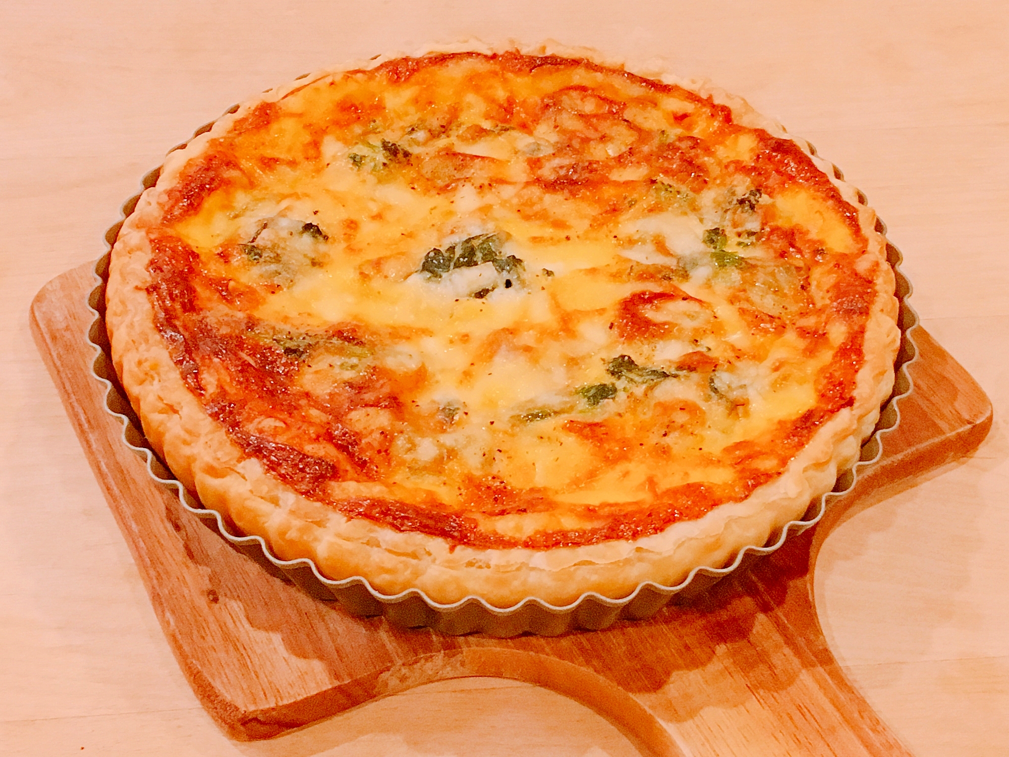 冷凍パイシートで!ほうれん草とベーコンのキッシュ