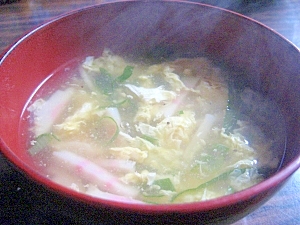 卵・ナルト・ねぎの中華スープ