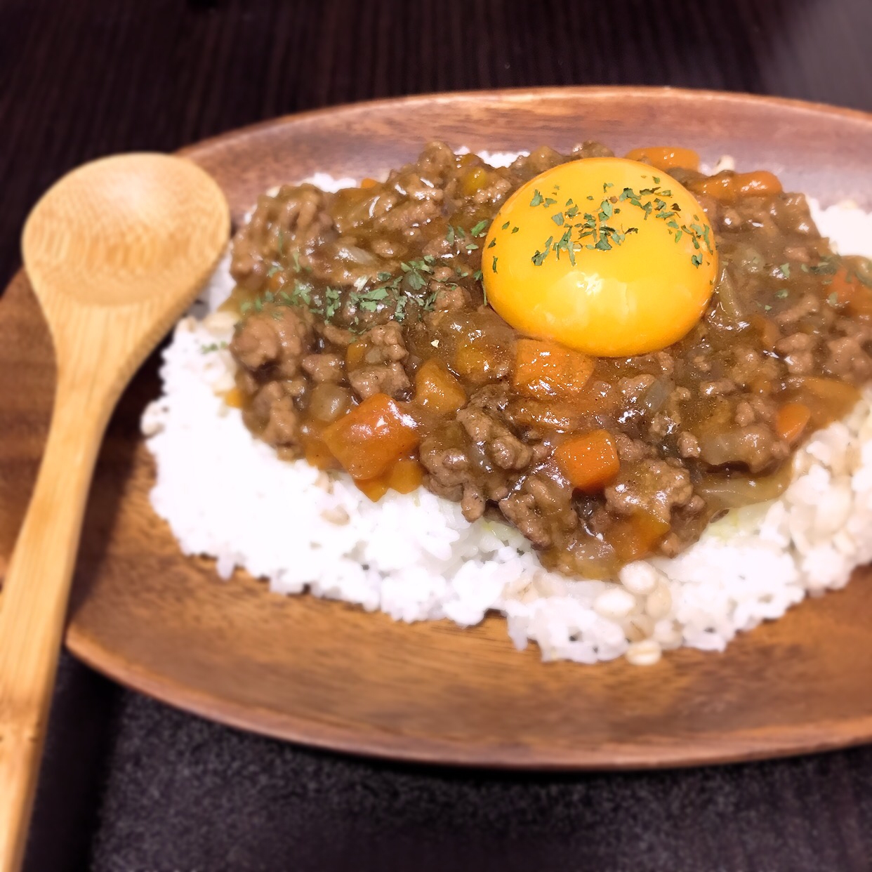 辛くない！ひき肉たっぷりキーマ風カレー