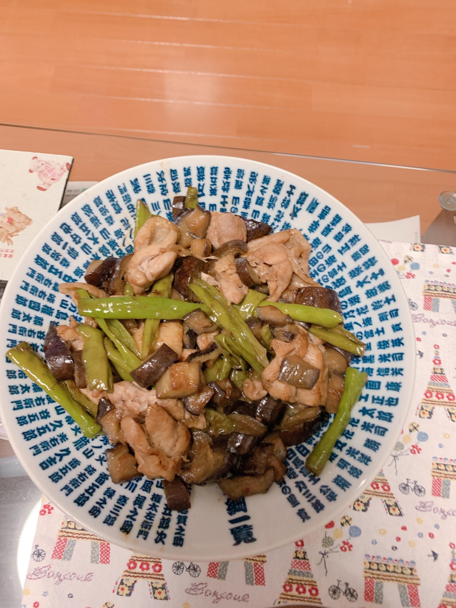 ししとうとなすびと鶏肉のポン酢炒め