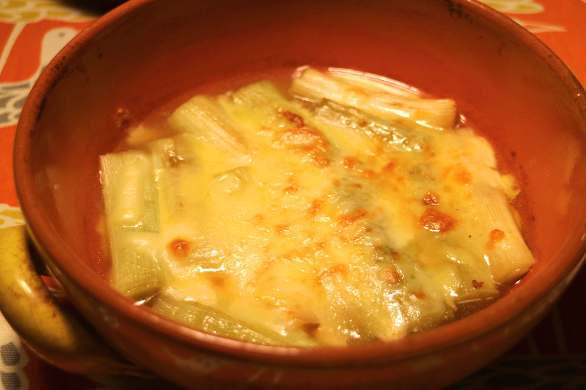 コンソメスープで☆ネギのチーズ焼き