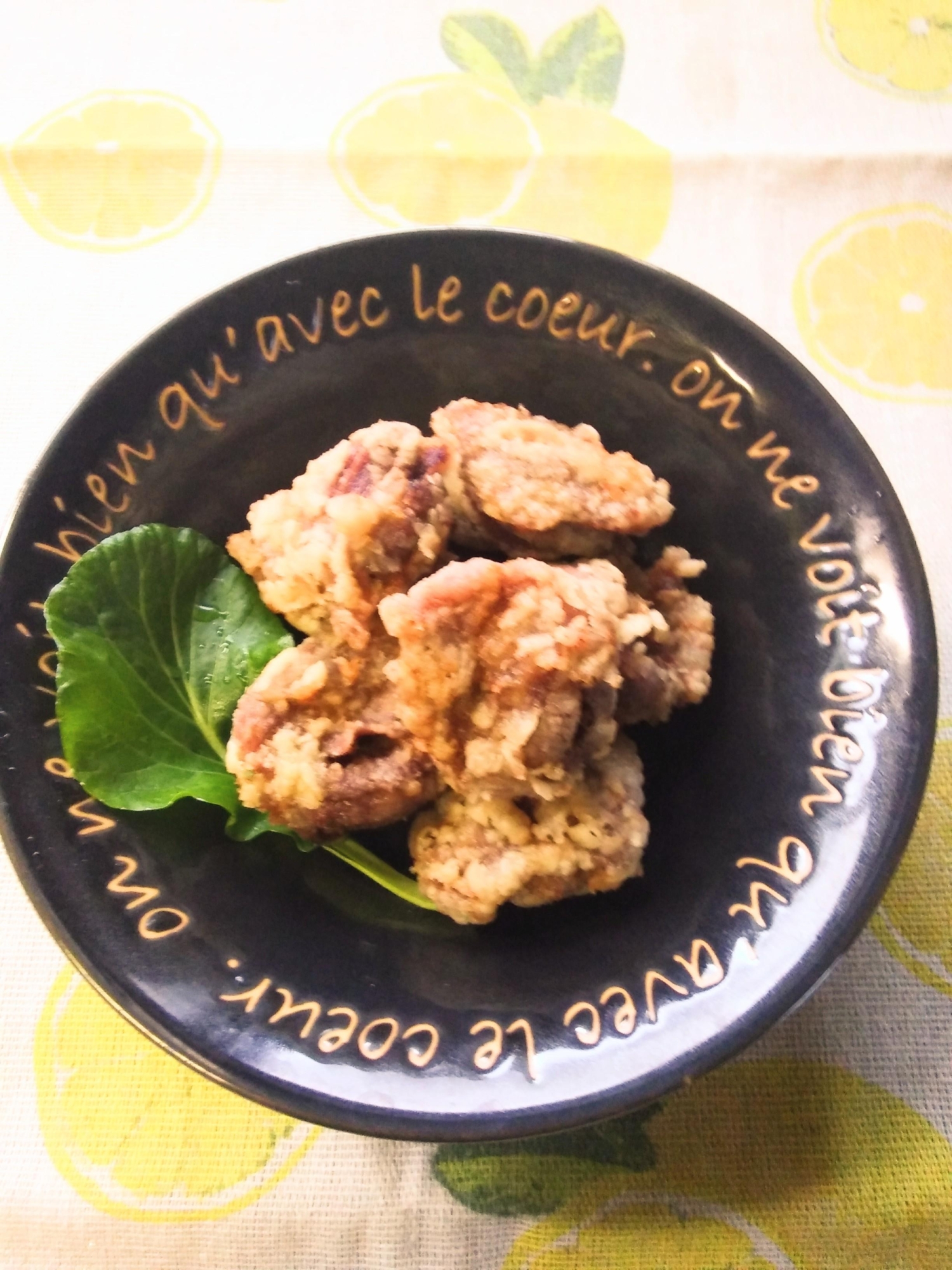 砂肝の唐揚げ　すなぎものからあげ　ぎんかわ付き