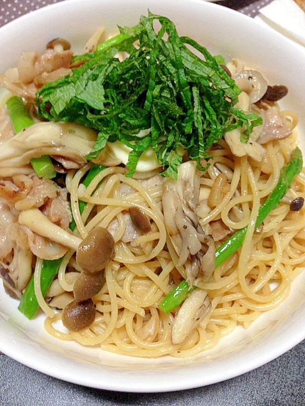 おうちパスタ屋 キノコと豚バラの柚子胡椒パスタ レシピ 作り方 By maria1917 楽天レシピ