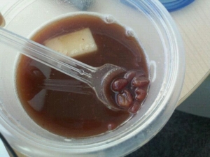 レンジで作る、醤油極まるやわもちぜんざい