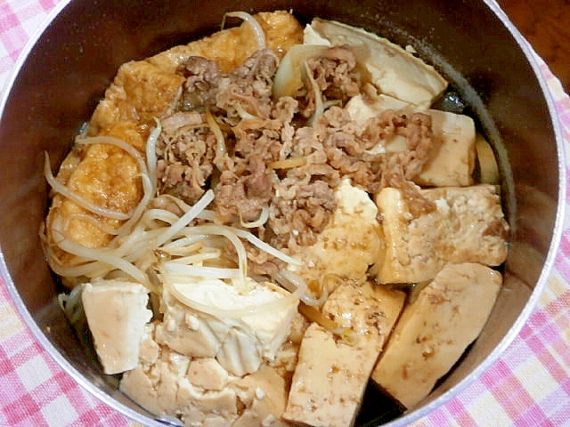 夕食に！豆腐とアメリカンビーフの鍋