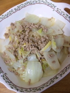 白菜と豚挽肉の中華風炒め