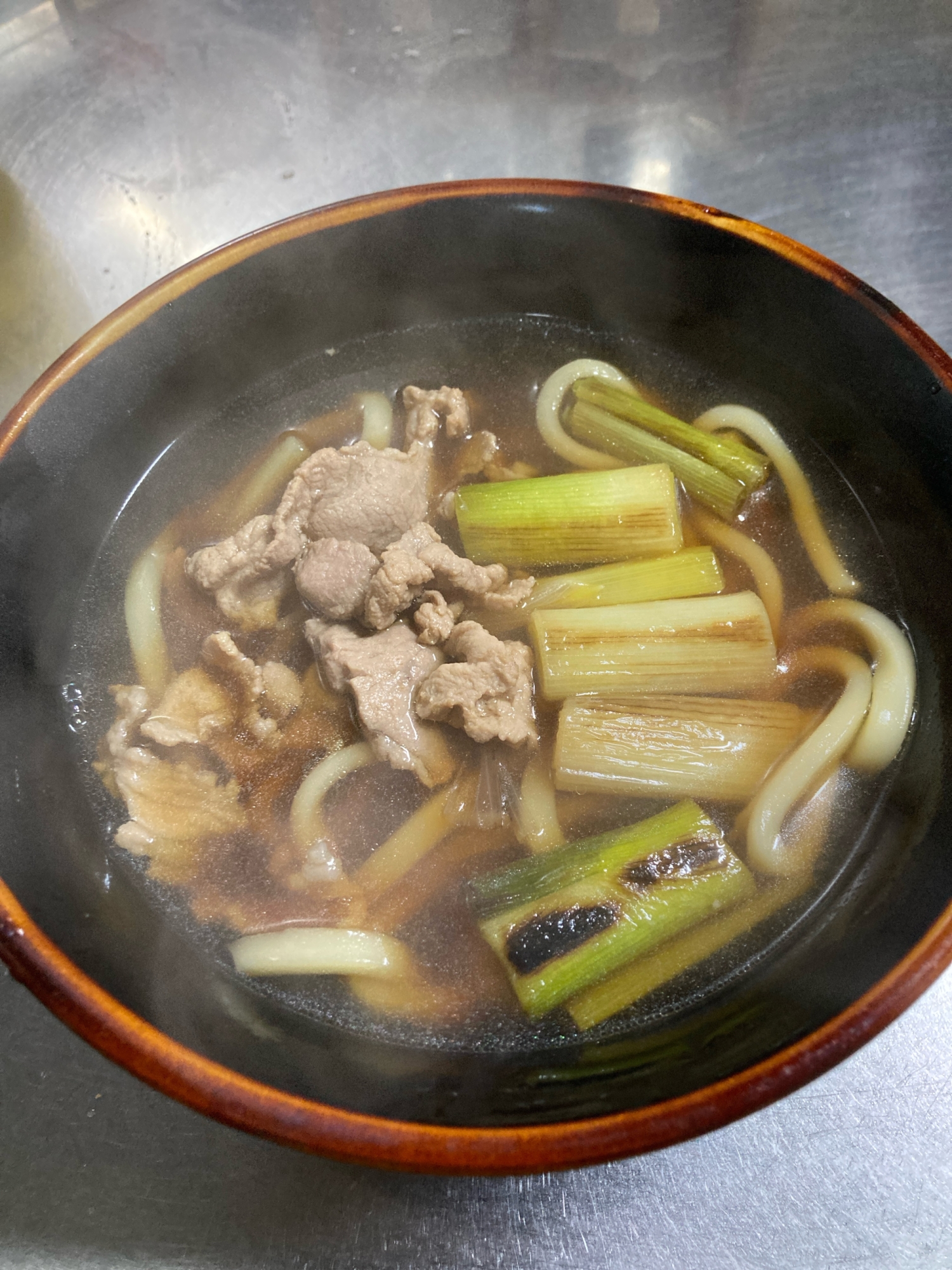 焼いて美味しい長ネギの肉うどん