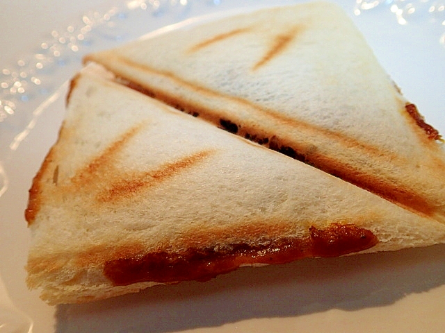 カレーと南瓜とオールブランのホットサンド♬