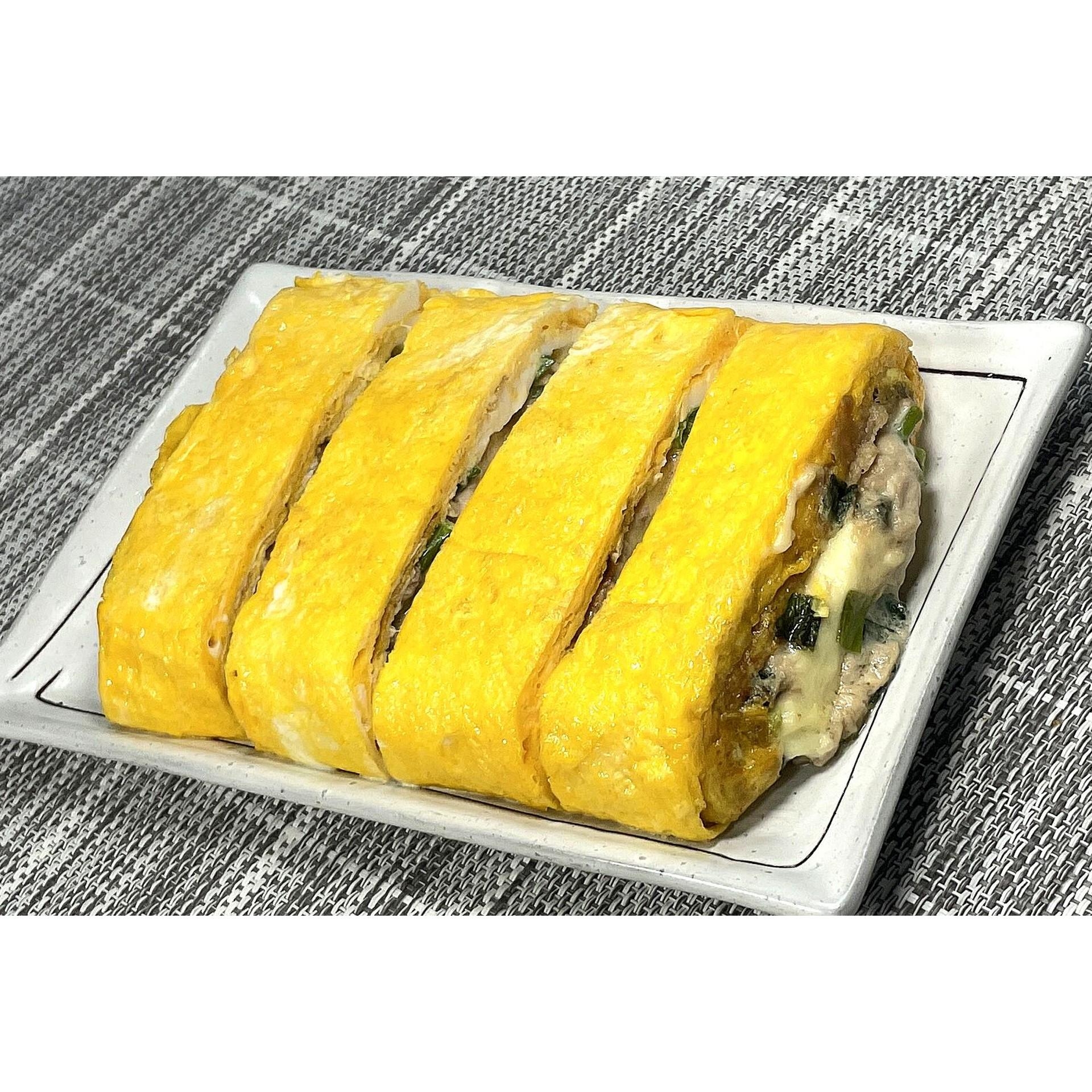 ねぎツナチーズの玉子焼き★動画あり★