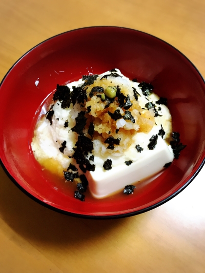 寒い日・お酒のおつまみに、おろしとろろいも豆腐