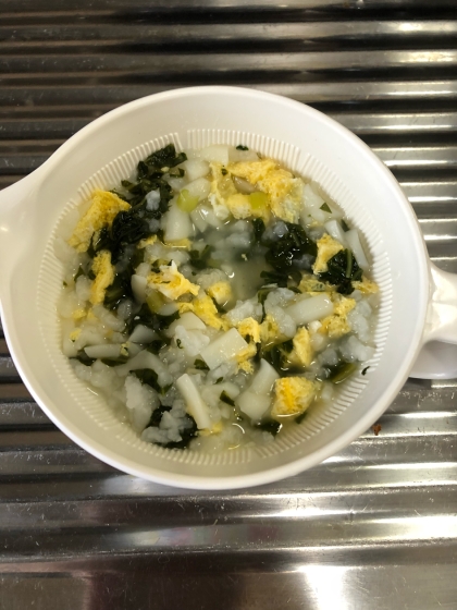 【離乳食】小松菜＆卵のお粥