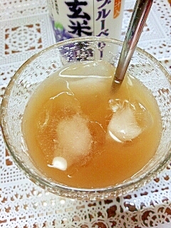 水出しで☆黒酢入りアイスきなこ甜茶♪