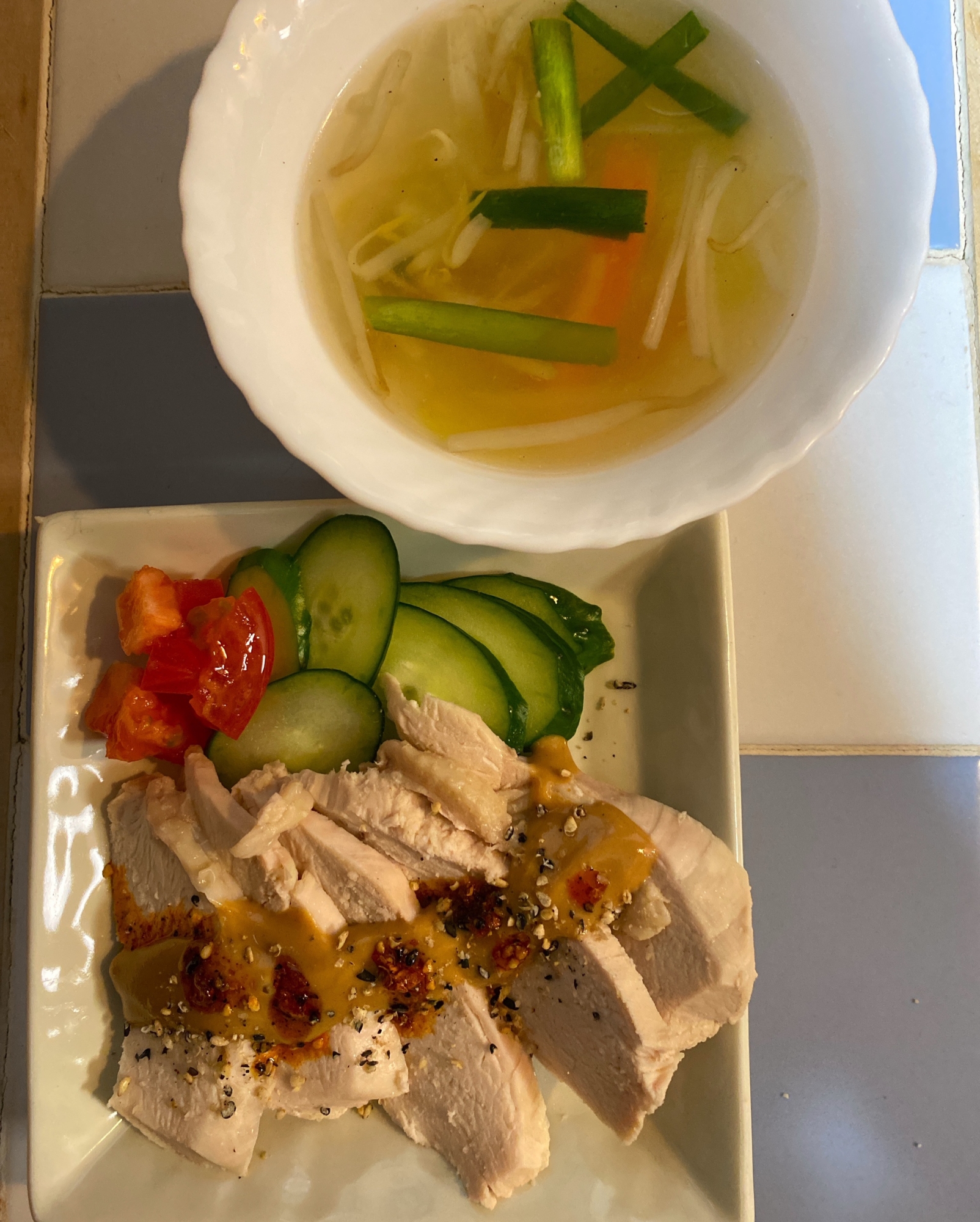 １度に２品 口水鶏と野菜スープ レシピ 作り方 By サフラン Pls 楽天レシピ