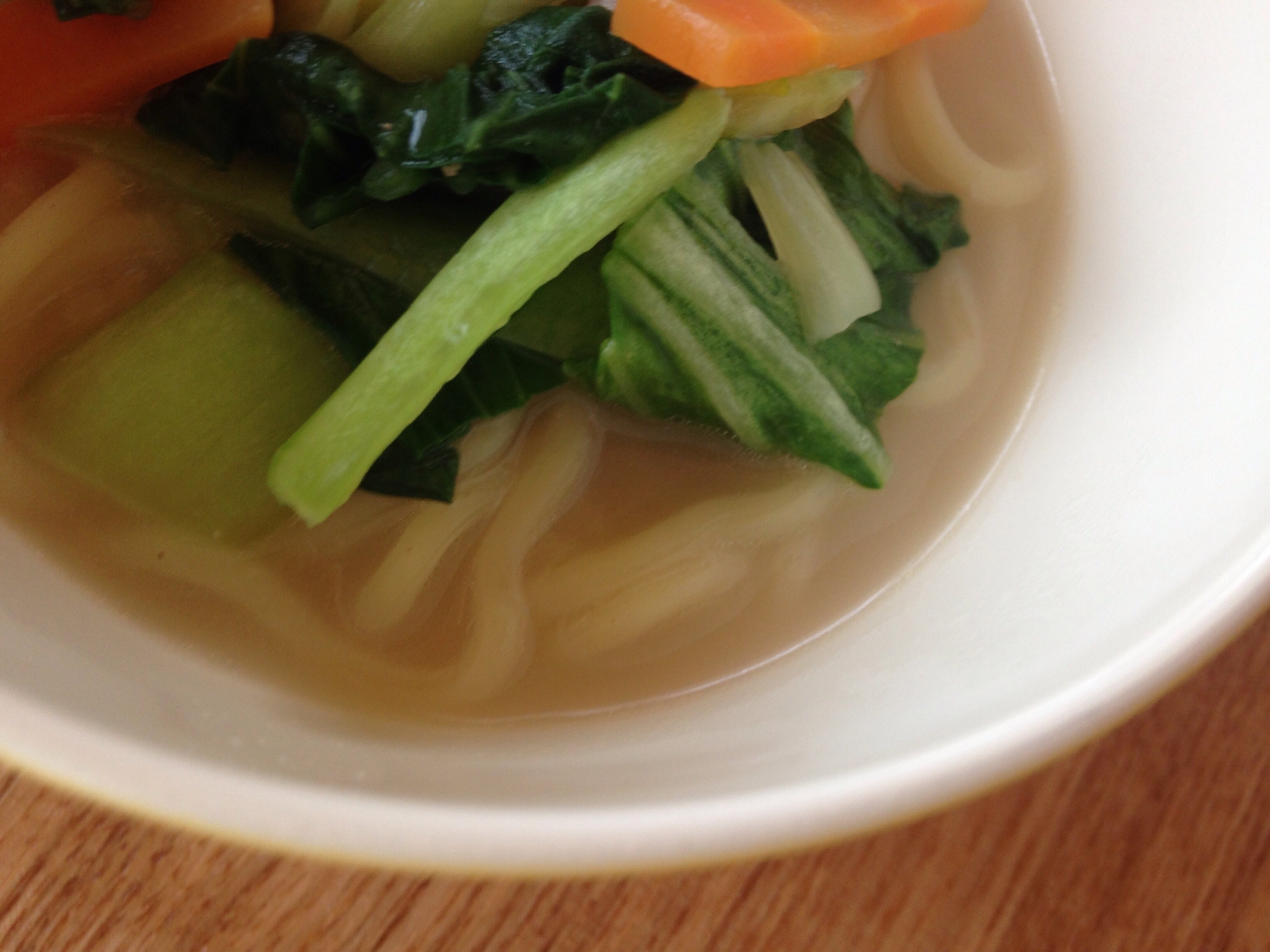 小松菜と人参と鶏肉の味噌ミルクラーメン