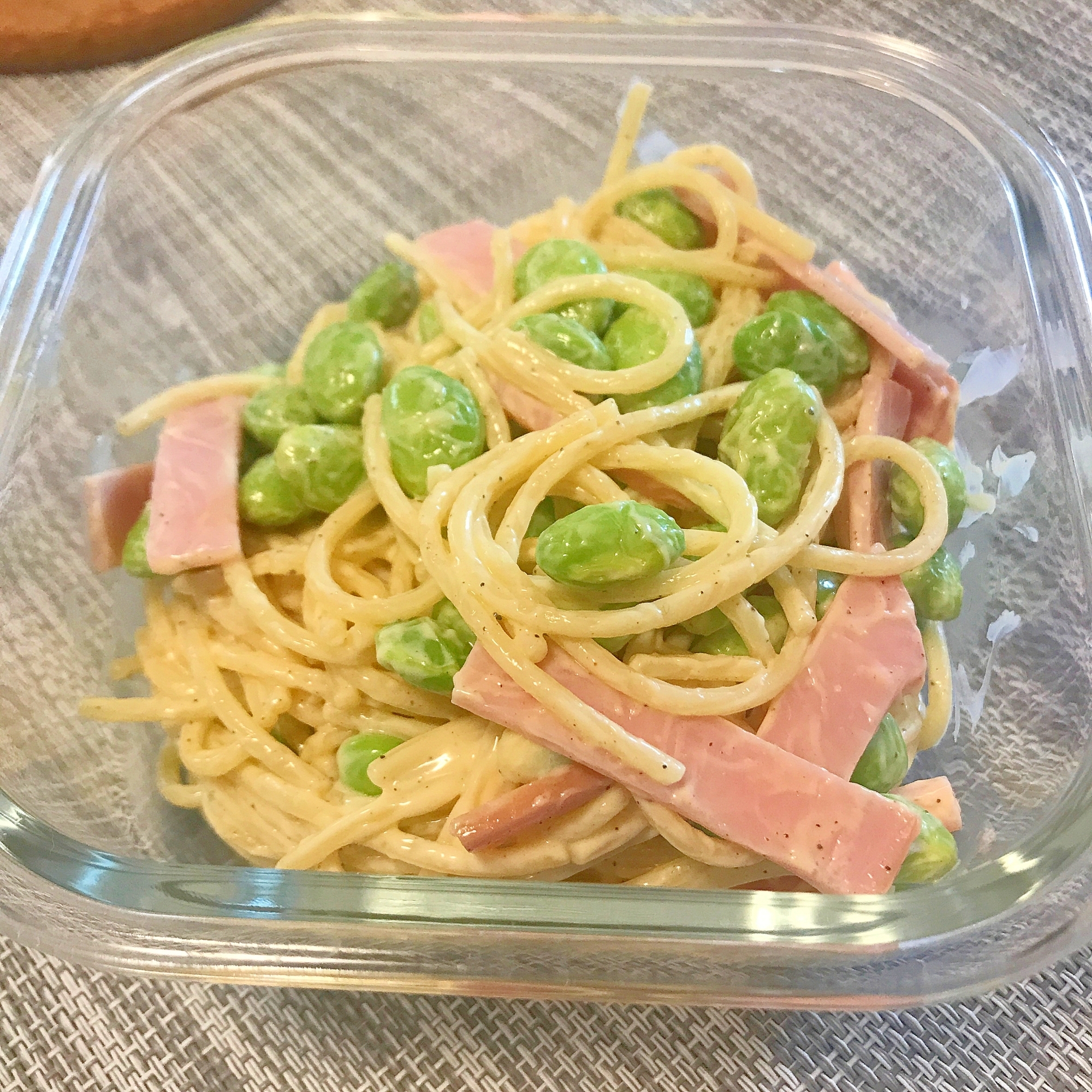 作り置き、枝豆たっぷりスパサラ！