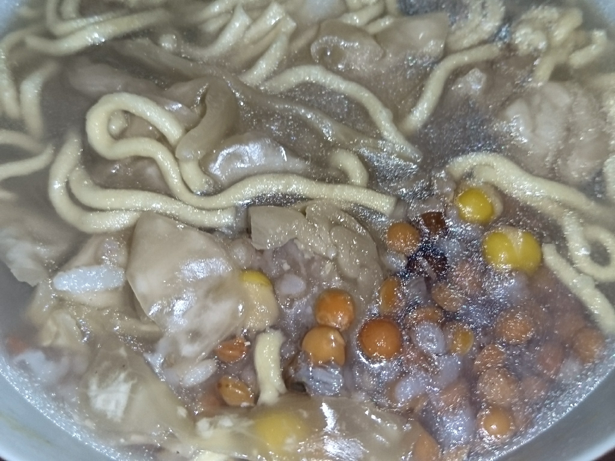 辛だれ油そば麺玉米カリオカ豆酢捲心菜小扁豆玄白飯粥