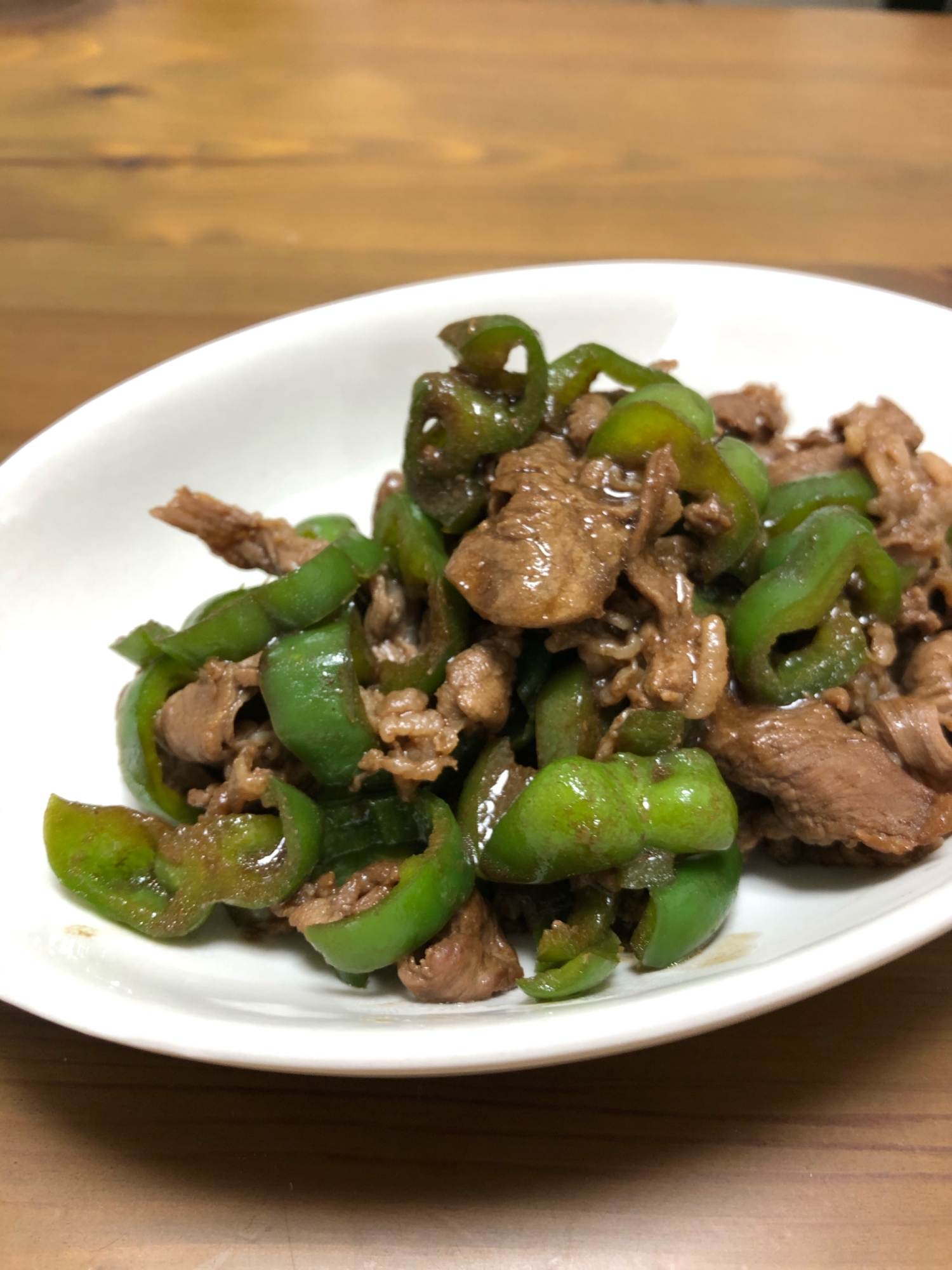 牛肉とピーマンの甘味噌炒め