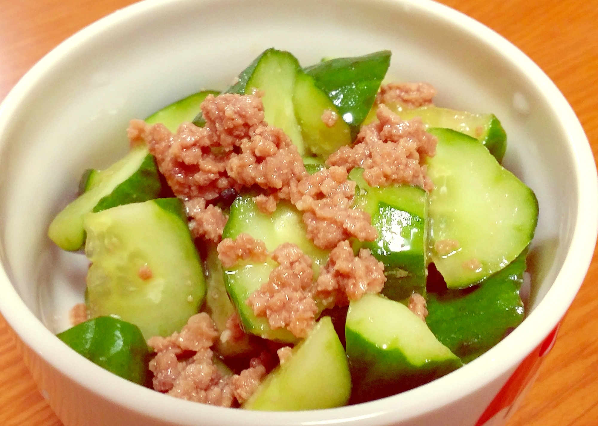 余ったひき肉で！きゅうりとひき肉の簡単和えもの☆