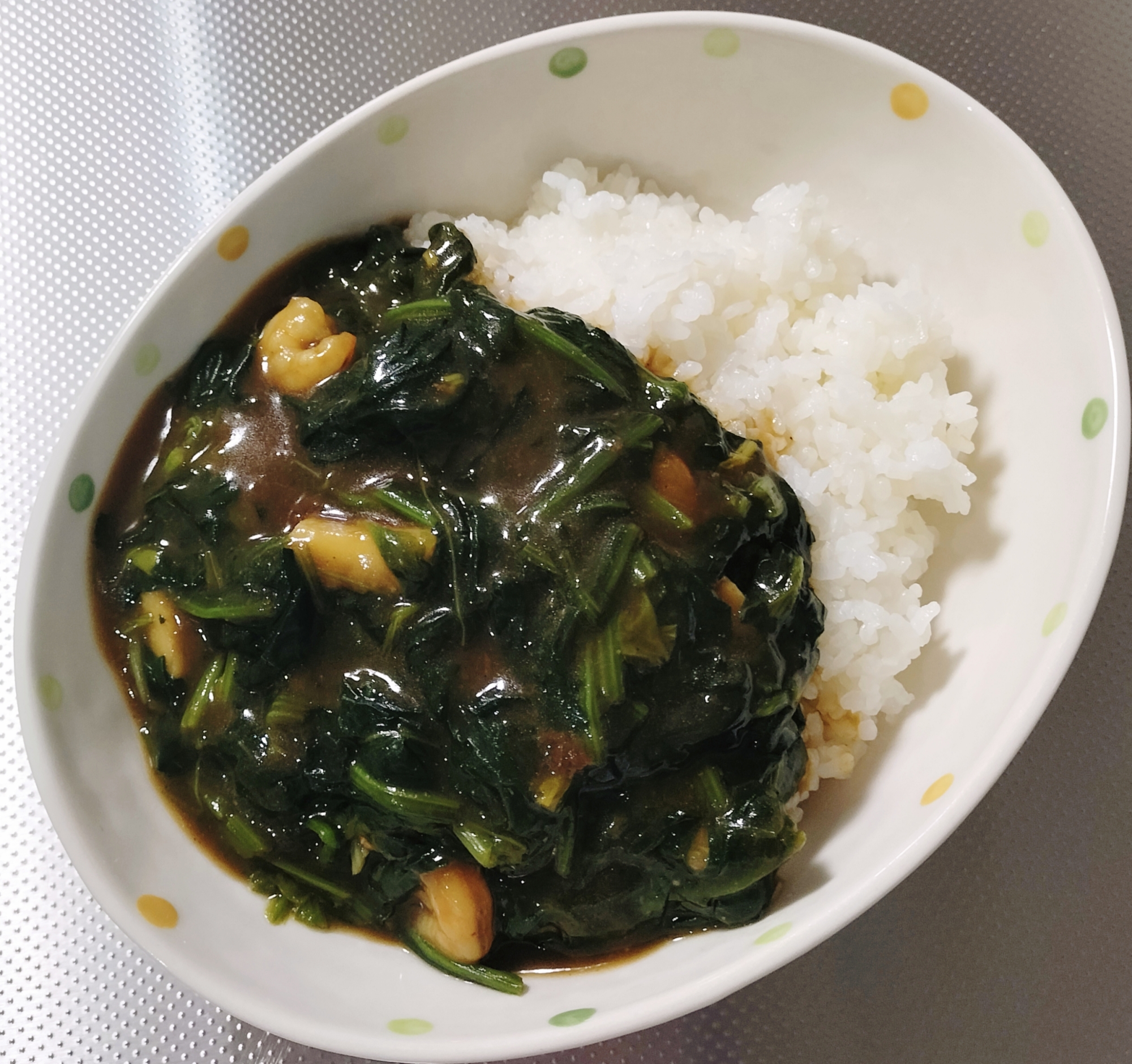 【鉄分豊富♪】たっぷりほうれん草の海鮮和風カレー