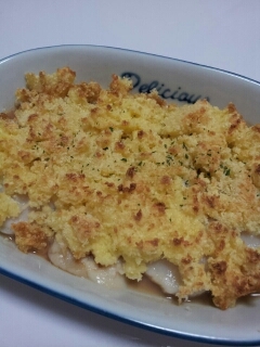 はじめまして(^O^) パン粉が美味しくて はまりますね♪ いろんな材料にパン粉をのせてみたいと思いました。目からウロコレシピをありがとう☆