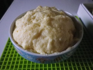 レンジで１分半！材料も２つのマグカップケーキ♪