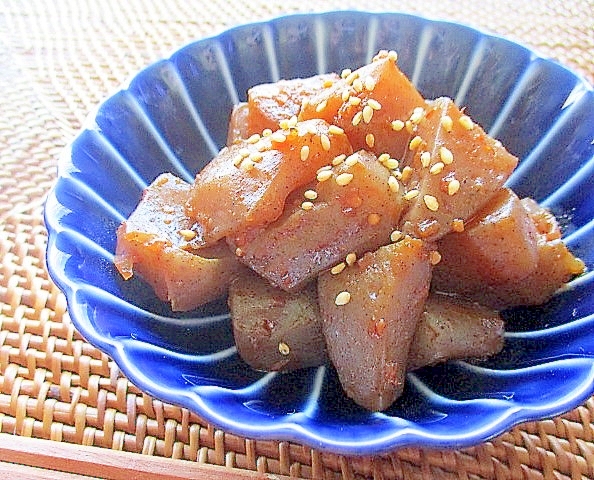 作り置きおかず♪こんにゃくのピリ辛焼肉のたれ炒め