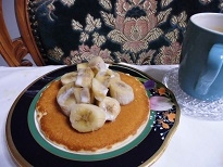 焼きバナナとココナッツパンケーキ