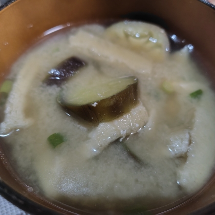 茄子と油揚げと長ねぎのお味噌汁