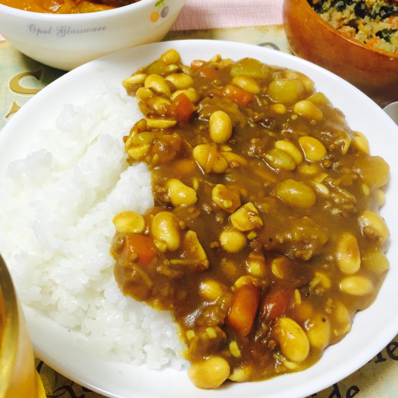 市販のルーを使って☆豆カレー