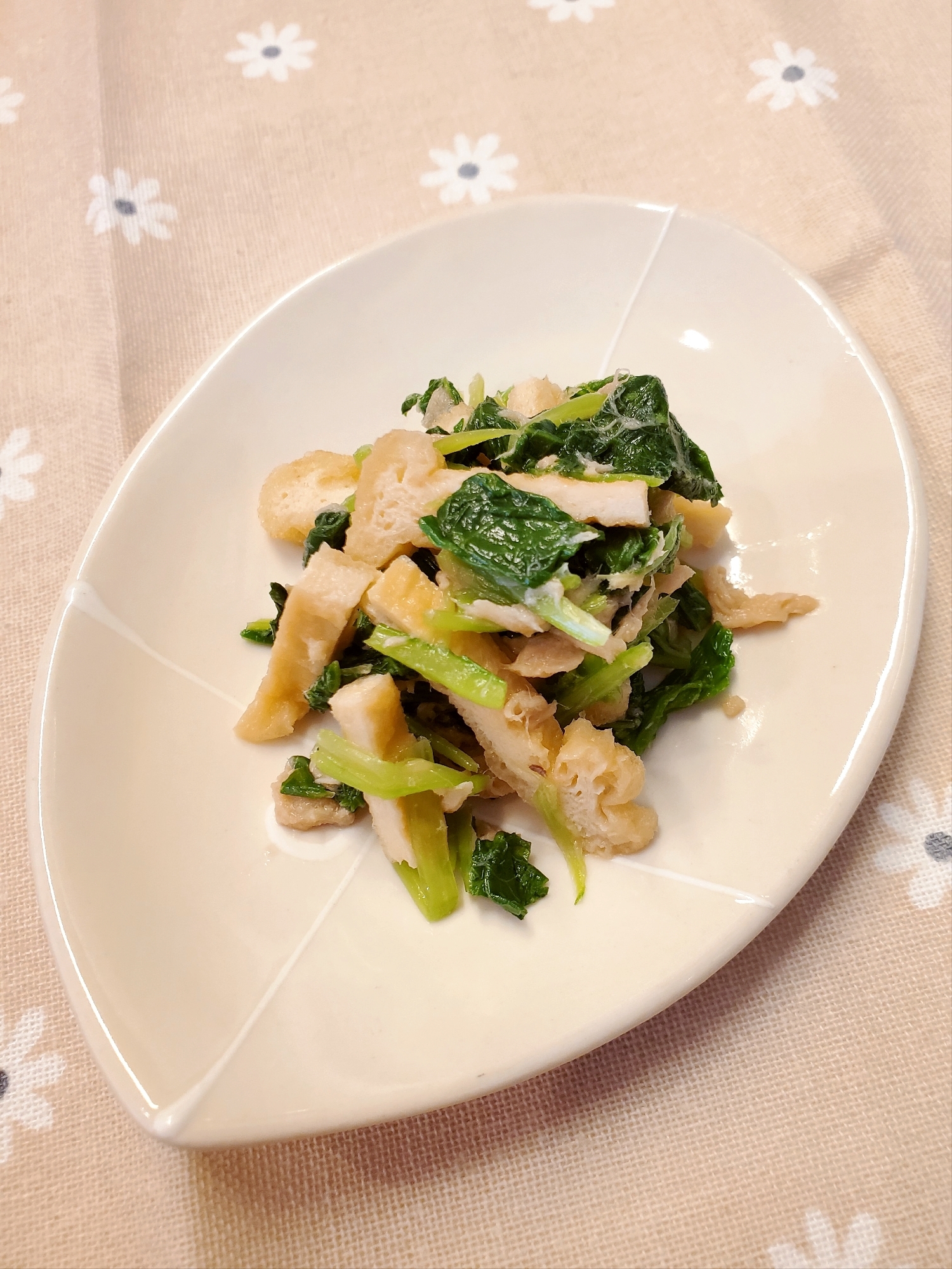 【幼児食】小松菜と油揚げのツナ和え