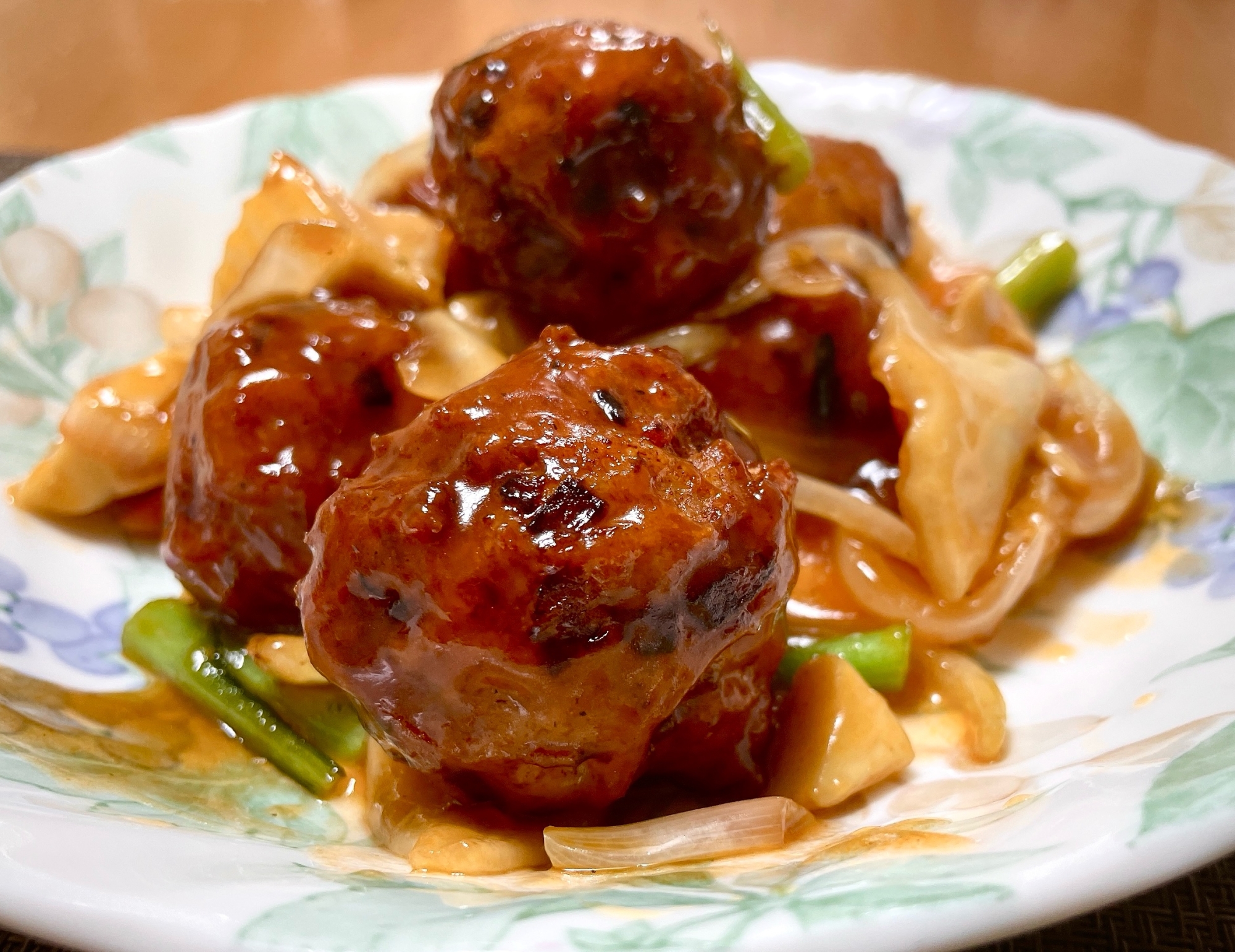 肉団子の甘酢野菜あんかけ