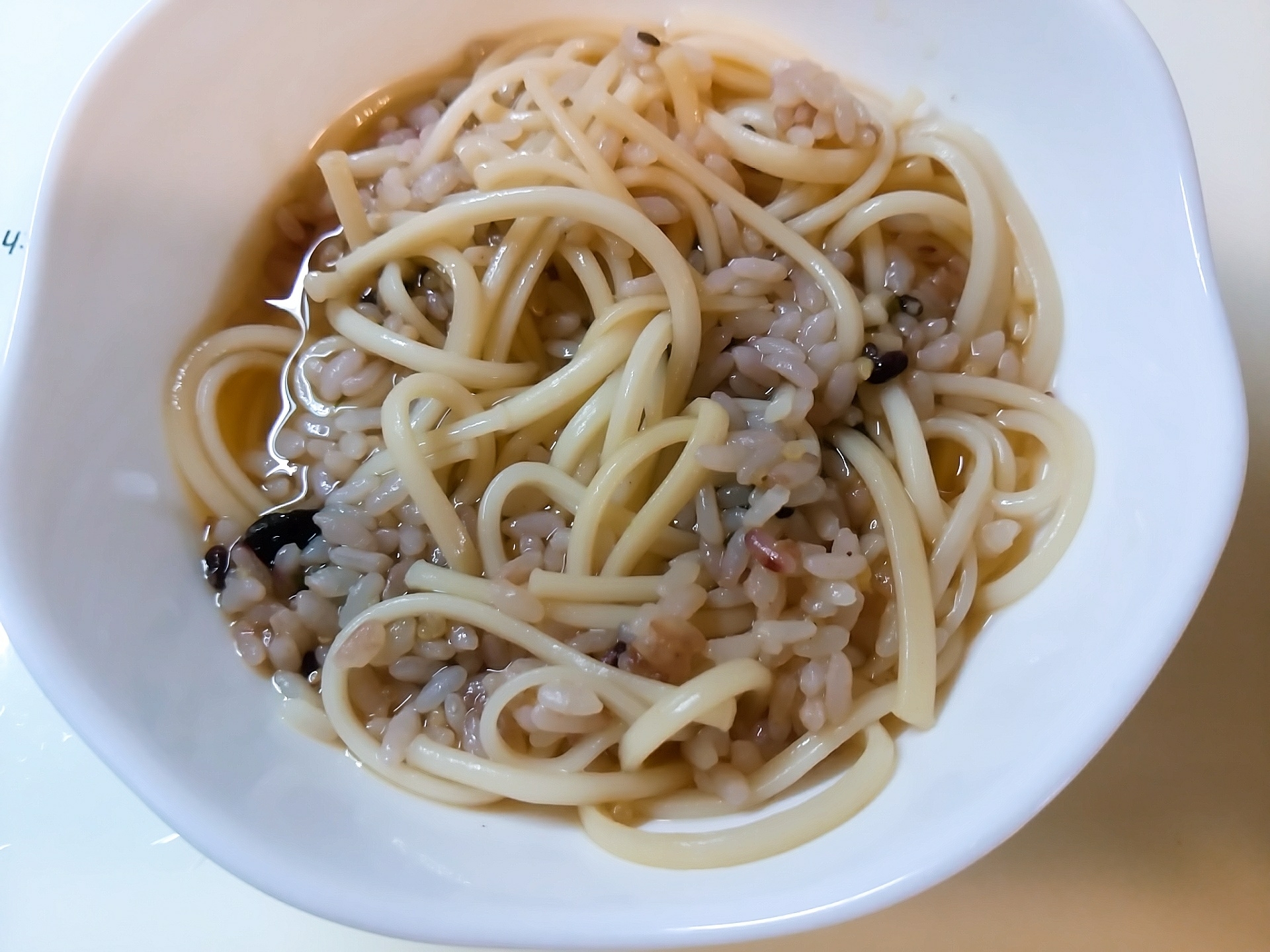 素麺の汁かけ雑穀ご飯