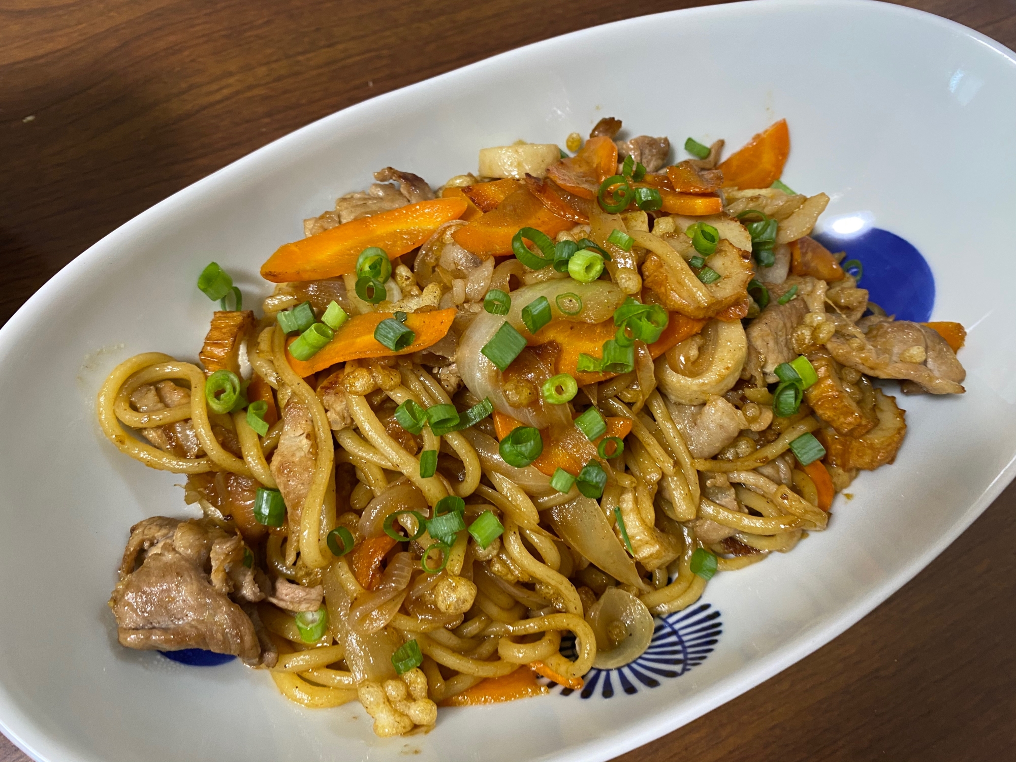 ちゃんぽん麺でちくわ入り焼きそば