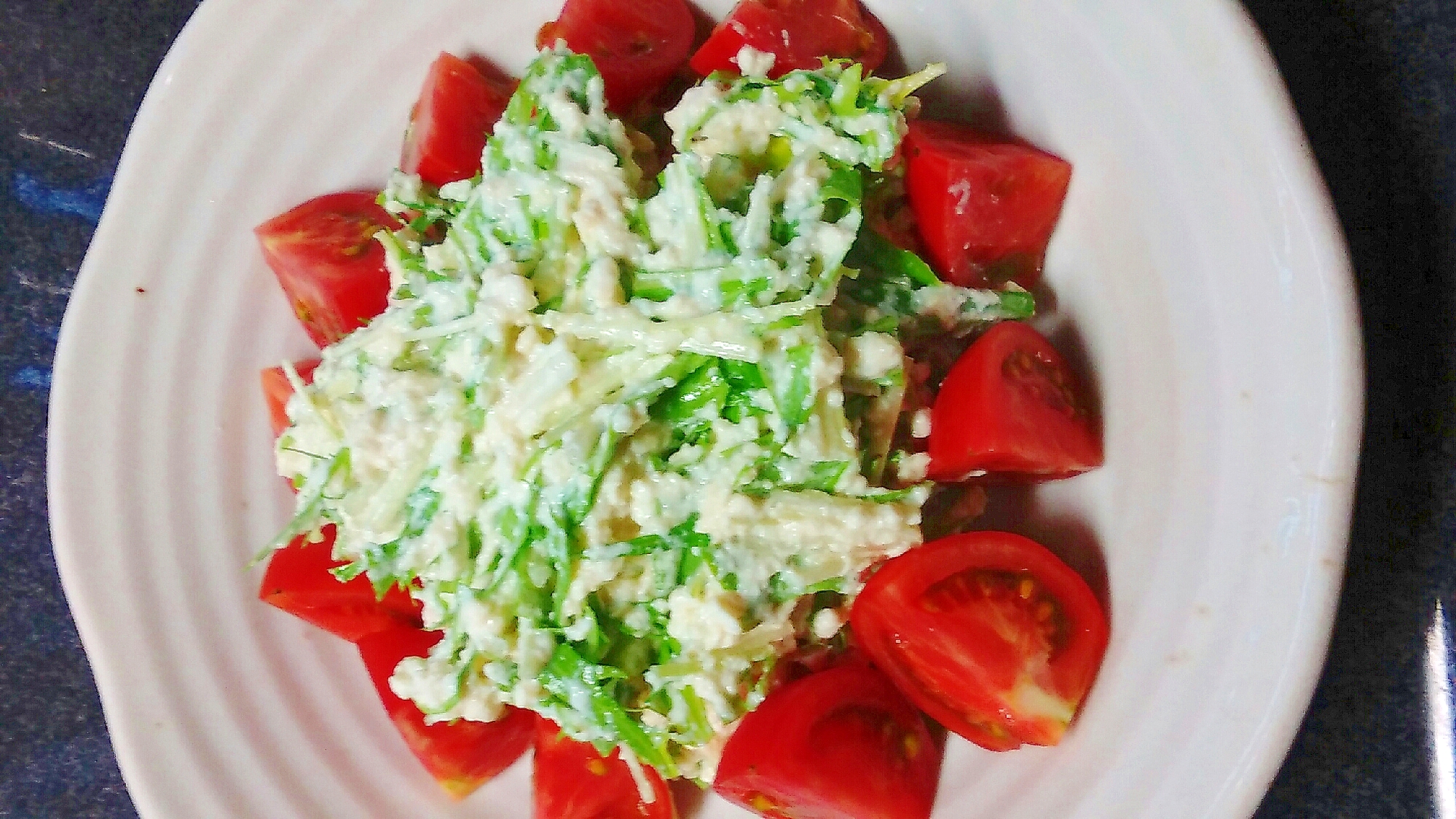 水菜と豆腐のさっぱりシャキシャキサラダ♡