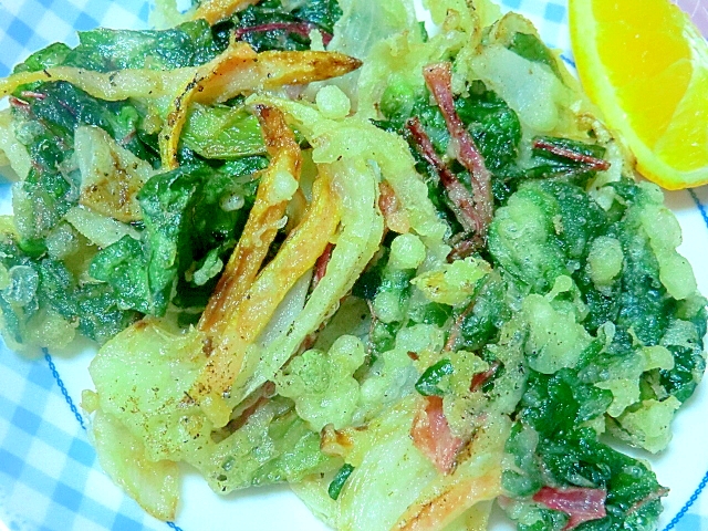 レッドビーツの葉でかきあげ レシピ 作り方 By サクラノカタライ 楽天レシピ