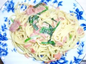 牛乳で簡単 ベーコンとほうれん草のカルボナーラ レシピ 作り方 By Gate Yuu 楽天レシピ