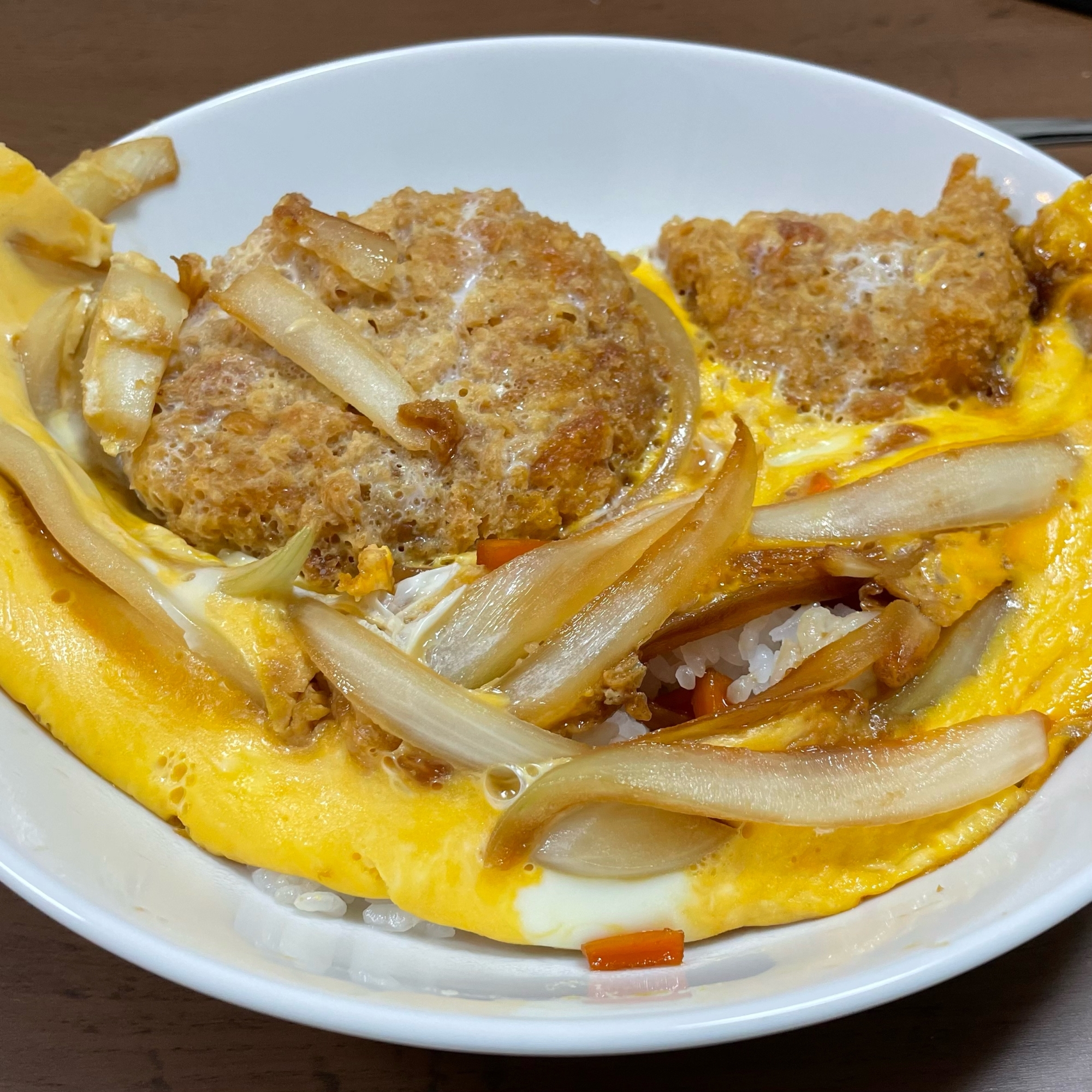 余ったコロッケで　親子丼風コロッケ丼