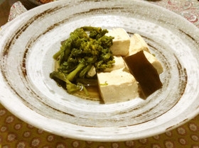 菜の花とお豆腐の煮物♩